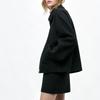 Zara Однотонная куртка с длинным рукавом на молнии, женские куртки, серая 2143866-802