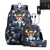 Riman ONE PIECE USB кодовый замок рюкзак студенческий школьный рюкзак сумка через плечо пенал набор из трех предметов для мужчин и женщин