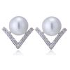 Women Earrings Jewelry Wild Triangle Pearl Earrings