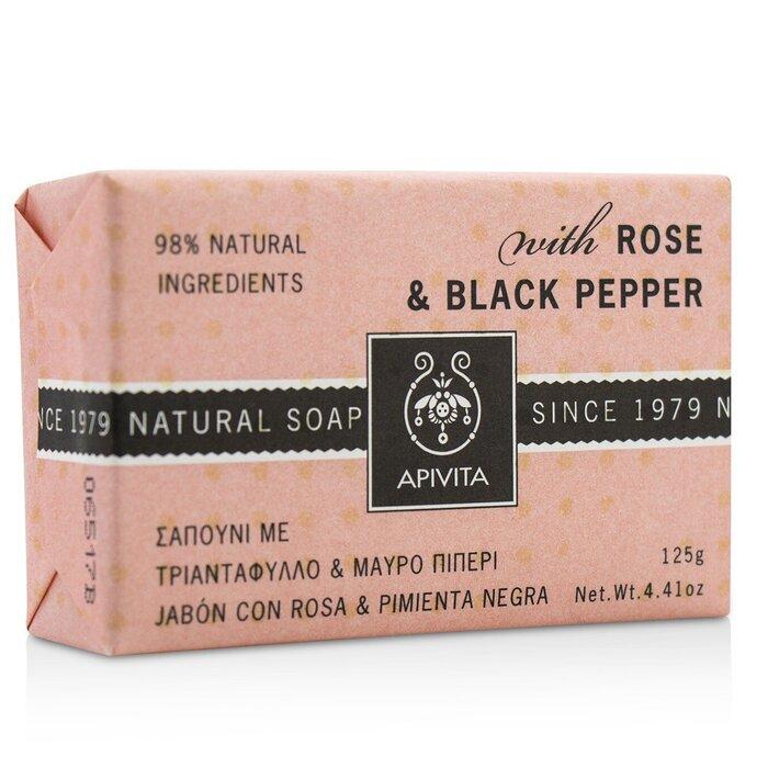 APIVITA Natural Soap with Rose and Black Pepper