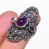 Натуральный Сапфировый Аметист Драгоценный Камень 925 Пробы Стерлингового Серебра Ювелирное Кольцо Размер 6 AR-16844