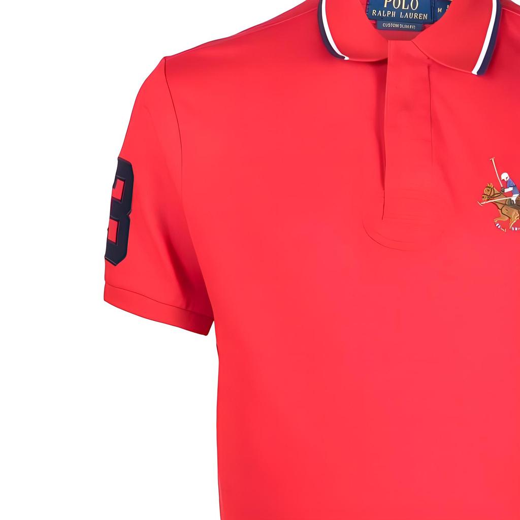 Polo Ralph Lauren SS23 Animal Pattern Straight Fit Short Sleeve Polo Shirt Men tops Bright-Red 710900614-002