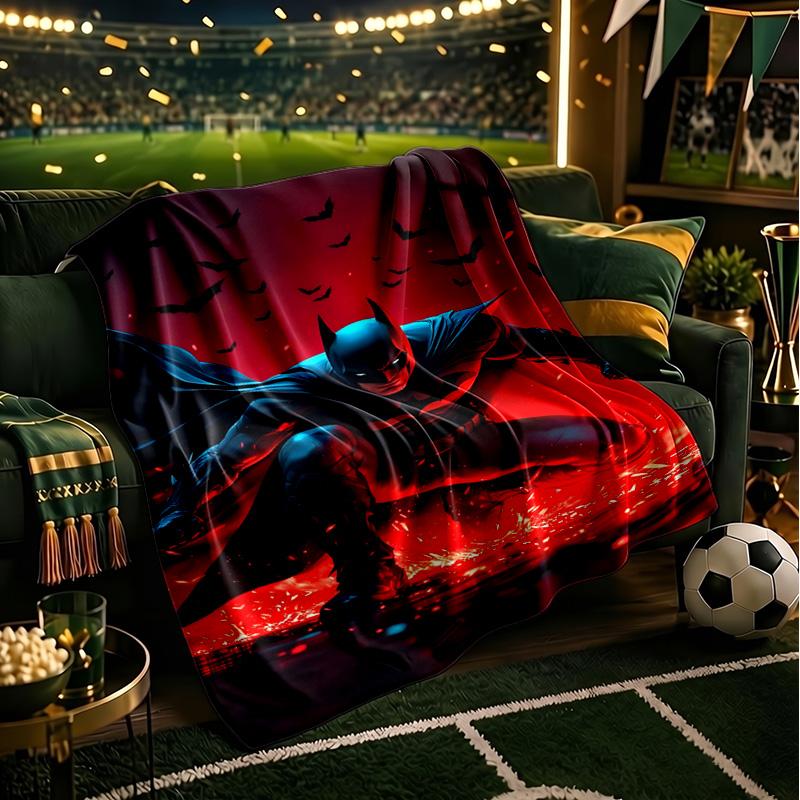 Bat In Colorful Artwork Throws Blanket Flannel Blankets Plush for Couch Bed Gifts for Men Women Travel picnic blanket Christmas fan gifts