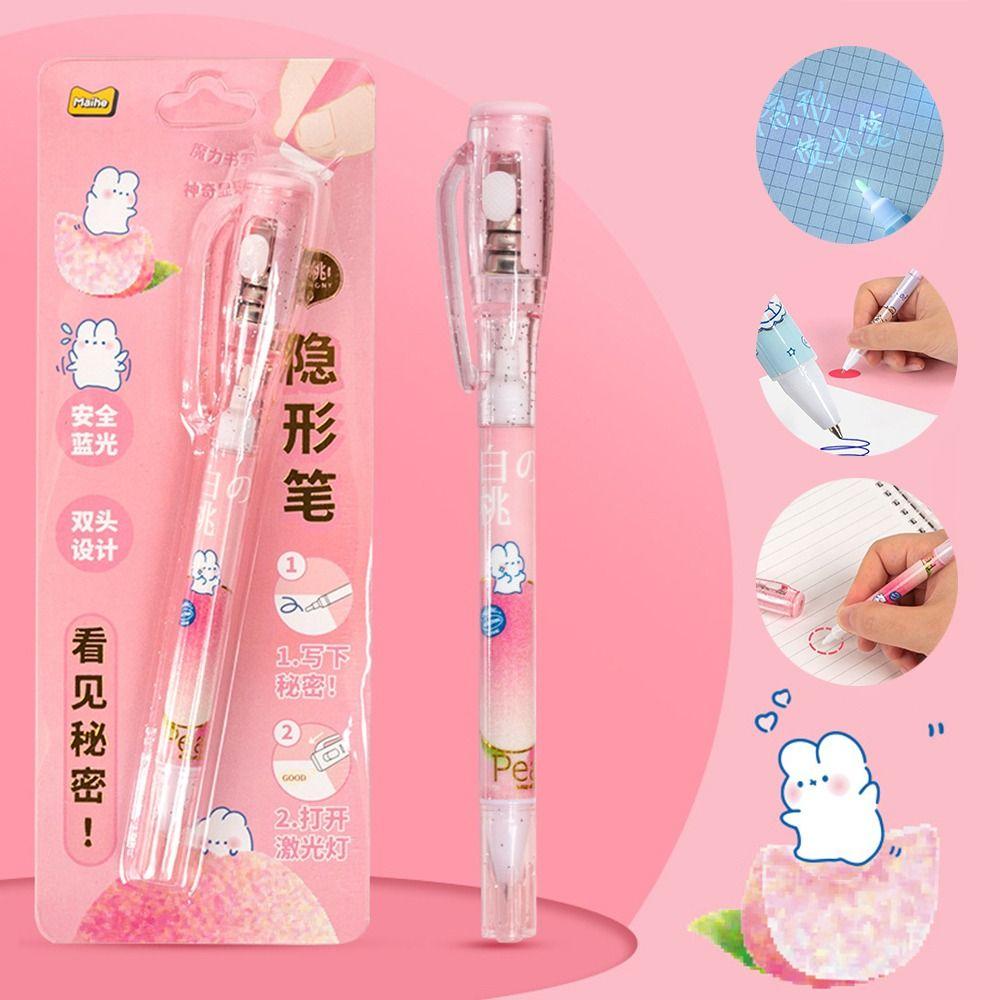 Led UV Lamp Cute Invisible Marker Mysteriously Disappearing Secret Message Pen  Memo Pen
