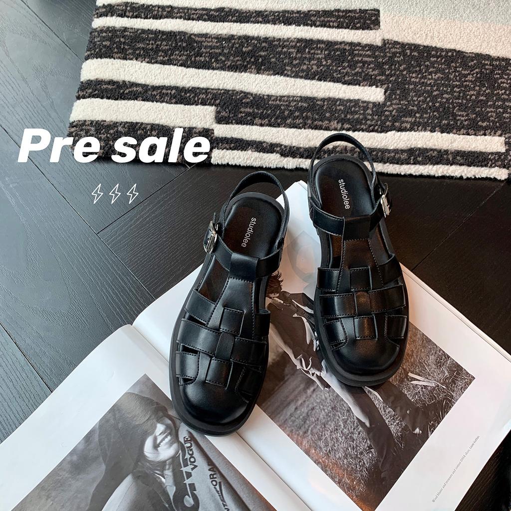 Spring and Summer New Soft-soled Bag Head Thick Heel Thick Sole Retro Fashion Roman Woven Sandals Women