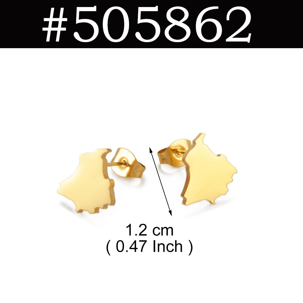 Venezuela,Afghanistan,Lebanon Cedar,Madagascar,India Punjab,Trinidad and Tobago Stud Earrings Stainless Steel Jewelry #505621