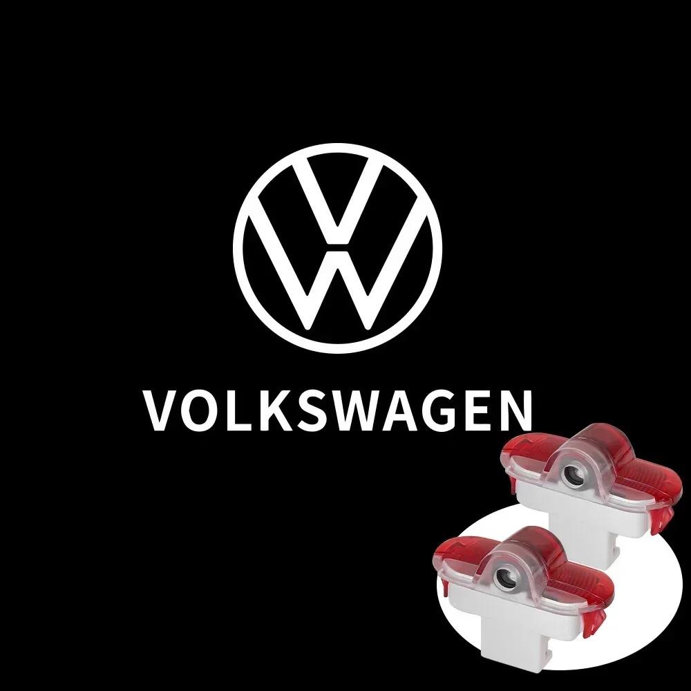 For Volkswagen VW Lavida Touran Caddy Beetle Golf Bora 2PCS Led Car Door Welcome Lamp Wireless Laser Projector Logo Night Light ck1