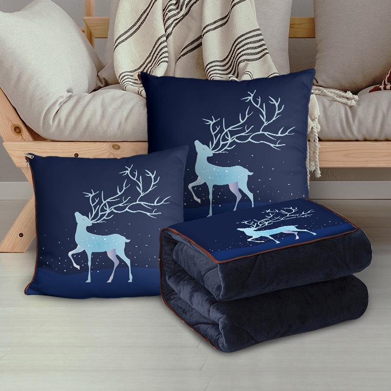 Персонализированная мультяшная флисовая плюшевая подушка-плед