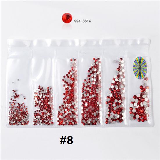 1 сумка, смешанные размеры, Стразы для ногтей, кристаллы, стекло, алмаз, драгоценный камень, украшения для дизайна ногтей, маникюрные инструменты, 20 цветов на выбор