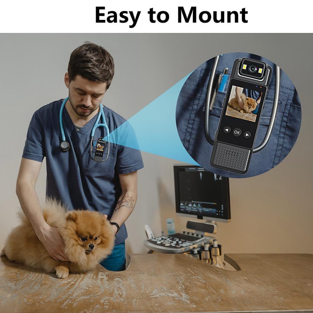 1080P WiFi Body Camera with Audio and Video Recording Wearable Body Cam Mini Clip-on Camera
