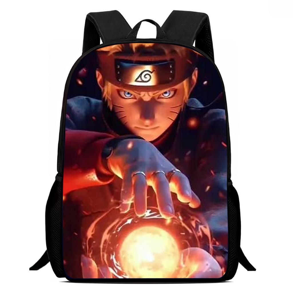 Мультяшный рюкзак NARUTO 15 дюймов, легкий, с регулируемыми лямками, повседневная школьная сумка для детей, мальчиков и девочек, возраст 5-9 лет