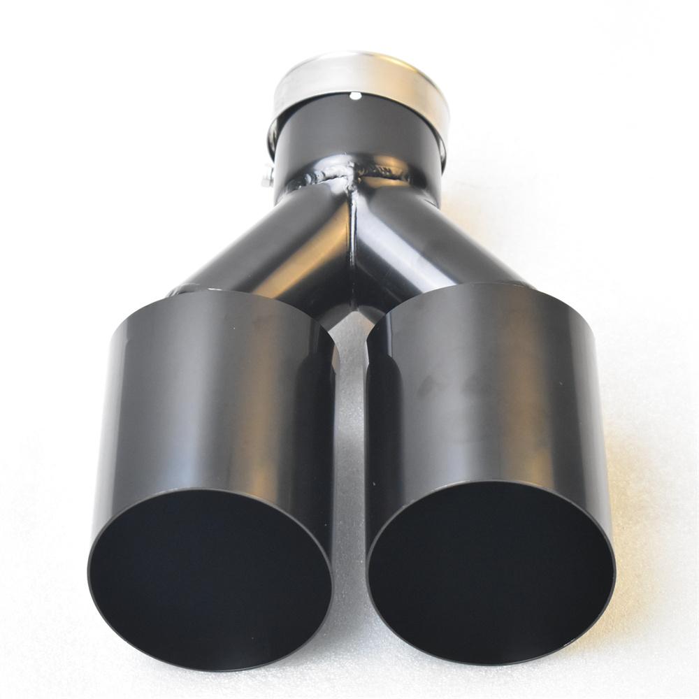 RE General Motors Stainless Steel BLACK Muffler Double Tube Exhaust Tail Pipe Automotive Rear Throat Automotive Parts