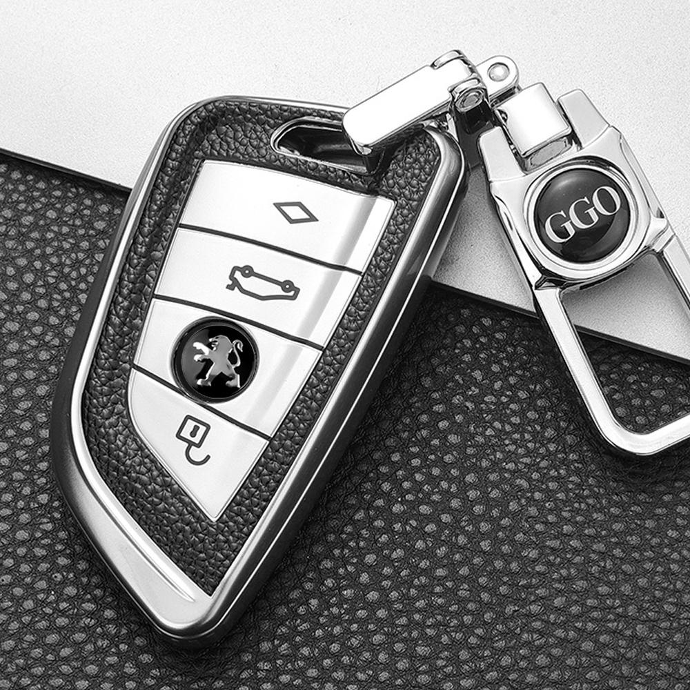 10Pcs 14mm Aluminium 3D Car Key Logo Replacement Stickers For Peugeot 206 307 308 3008 207 208 407 508 2008 5008 107 Accessories