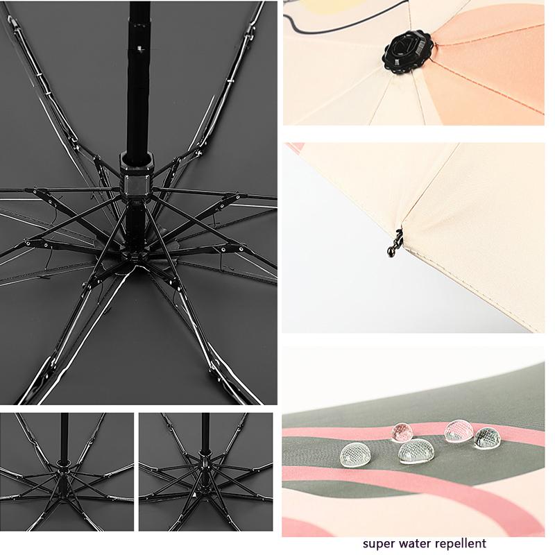 Полностью автоматический складной зонтик с защитой от ультрафиолета, портативный мини-карманный солнцезащитный зонт для женщин, мужчин и детей