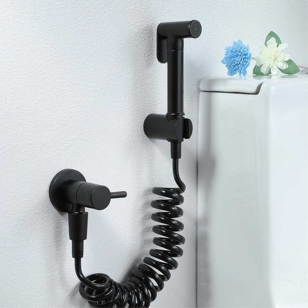 HIDEEP Modern Bathroom Bidet Faucet Brass Vertical Spray Single Cold Water Switch Toilet Sprayer Set