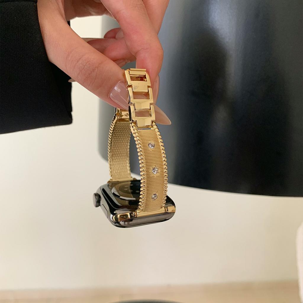 Ремешок для Apple Watch Series 10 9 8 7 SE 6 5 4 3 2 1 42 мм 41 мм 40 мм 38 мм ремешок для часов из нержавеющей стали со стразами