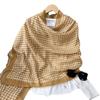 Simple and Fashionable Classic Black and White Star Plaid Cotton and Linen Feel Scarf Women's Shawl Dual-purpose Autumn and Winter Warm Thick