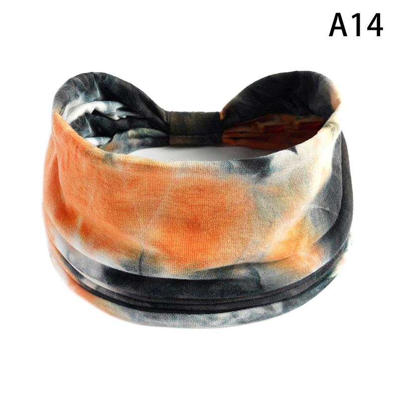 Tie-Dye Boho Knot Turbans Yoga Elastic Head Wrap Women Headband Wide Hairbands Headwear Bandanas Hair Band Accessories