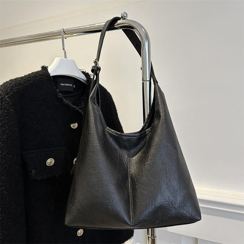 Stylish Korean Version Plain Color Tote Bag Perfect For Autumn With Large Capacity And Fashionable Design