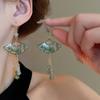 Chinese  Earrings For Women Vintage Fan Shaped Acrylic Jewelry Creative Ethnic Gifts