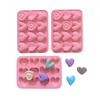 Silicone 12 Consecutive 6 Heart Shaped Chocolate Baking Mold Valentine's Day Candy Jelly DIY Cookie Cake Baking Tool