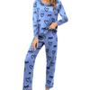 Autumn and Winter Women's Pajamas Long-sleeved Long Pants Printed Pajamas Two-piece Homewear Women's Clothing