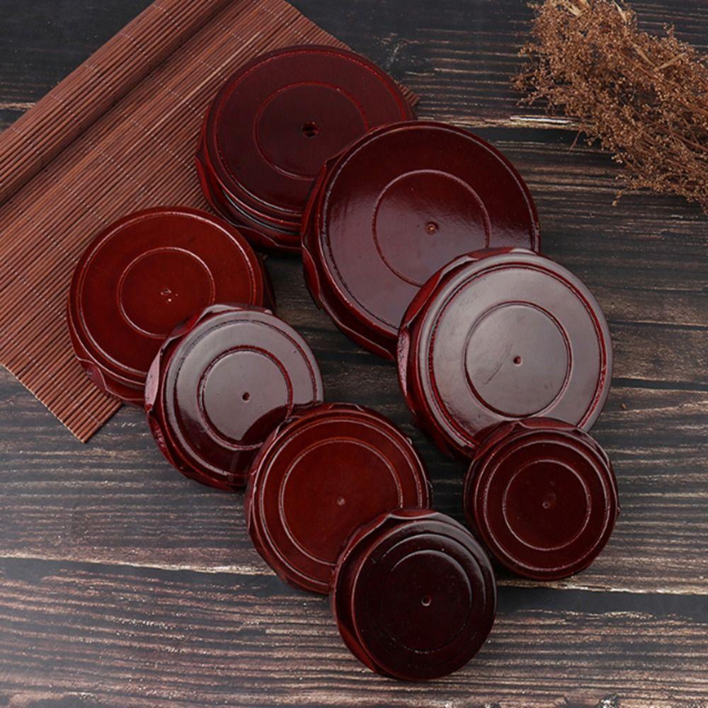 Wood Antique Carved Vintage Home Decoration Teapot Display Holder Ornament Vase Base Stand Base
