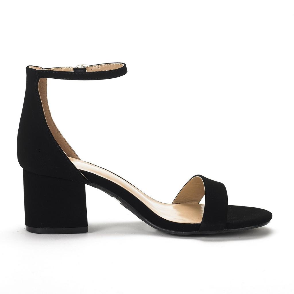 LOSLANDIFEN Женские сандалии с открытым носком на толстом среднем высоком каблуке, повседневные женские сандалии, черные, телесные, универсальные женские туфли