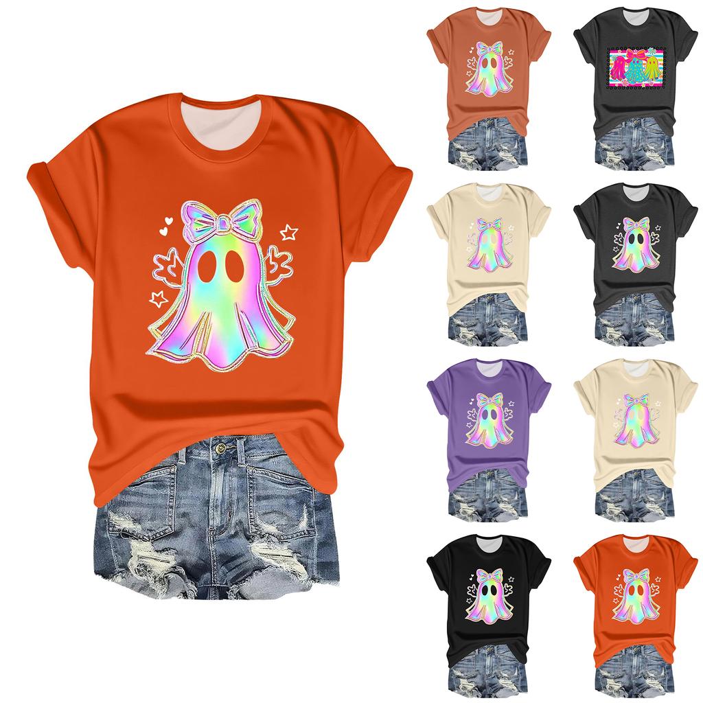 Женские футболки, Женские топы с коротким рукавом, Летняя мода, Повседневные стильные футболки с круглым вырезом, Туники