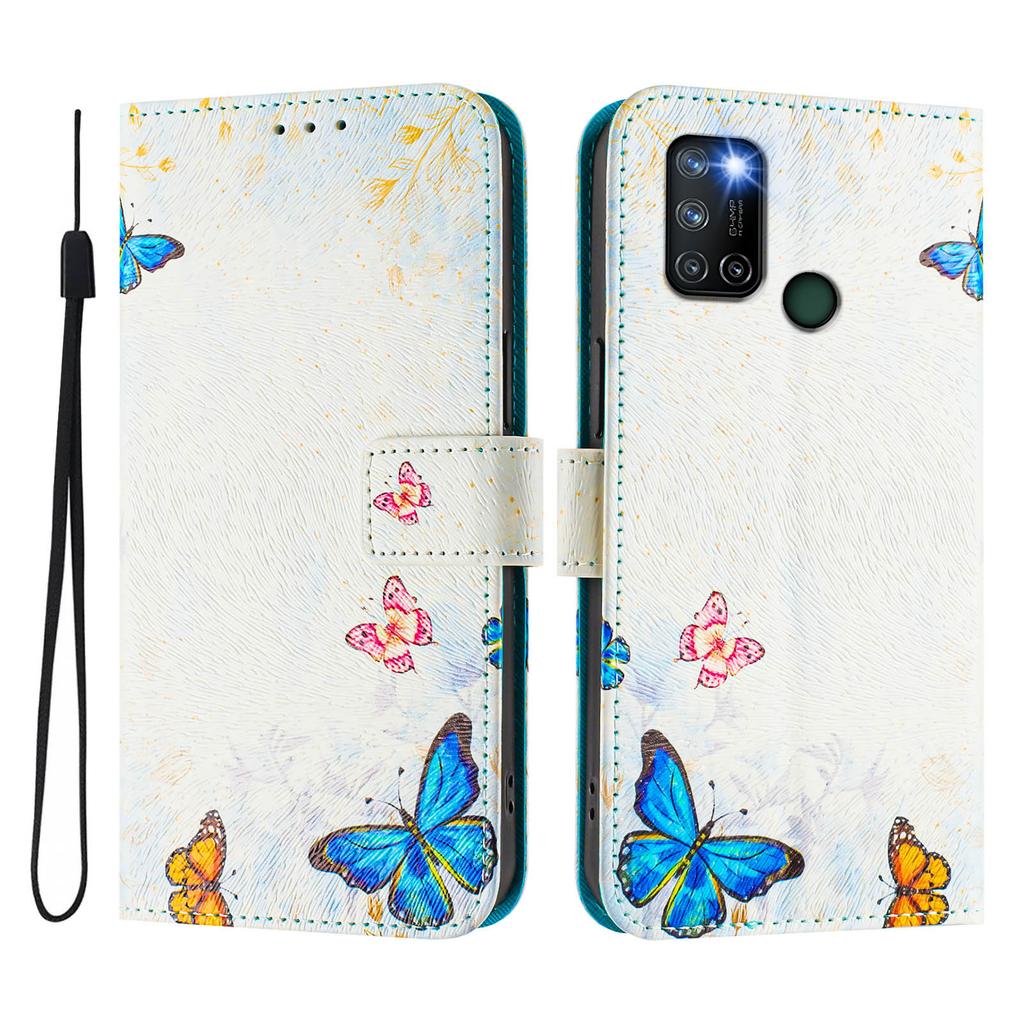Роскошный окрашенный кожаный чехол-книжка The Butterfly Family для Oppo A72/A52/A92 4G, A36 4G, Reno 8/9, Realme 8/9/10/11/12...