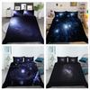 Комплект 3D-постельного белья из ткани из микрофибры, пододеяльник и наволочка, 2 или 3 предмета с принтом Star Universe, полноразмерное моющееся и удобное постельное белье