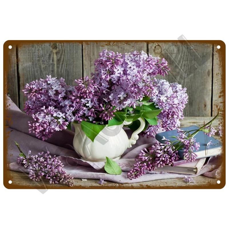 Vintage Metal Tin Sign Retro Cafe Garden Wall Art Home Decor Plaque for Room Farmhouse Painting Gift Perfect for Wall Mural D