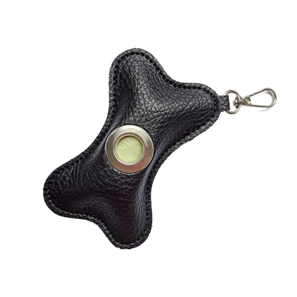 Creative Dog Poop Bag Dispenser Bone Shaped PU Leather Pet Poop Clean Bag Holder Waterproof Portable Pet Waste Bag Carrier