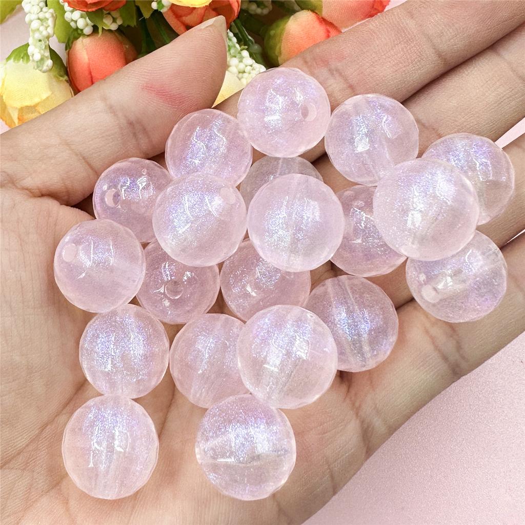 20pcs 15.7mm Acrylic Fine Sparkling Round Loose Beads DIY Jewelry Accessories Beaded Materials For Bracelet Earring Making