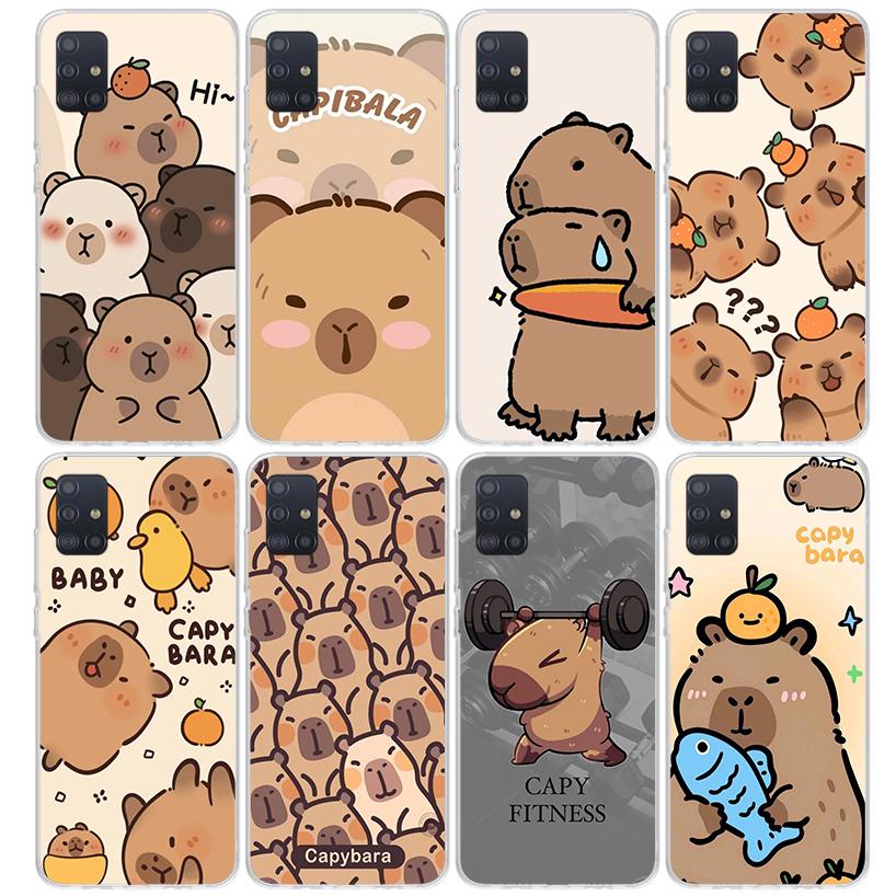 Funny Capybara Cartoon Animal Phone Case For Samsung Galaxy A12 A52S A42 A32 A22 A51 A50 Note 20 Ultra 10 S10 Plus A71 A70 A31 A