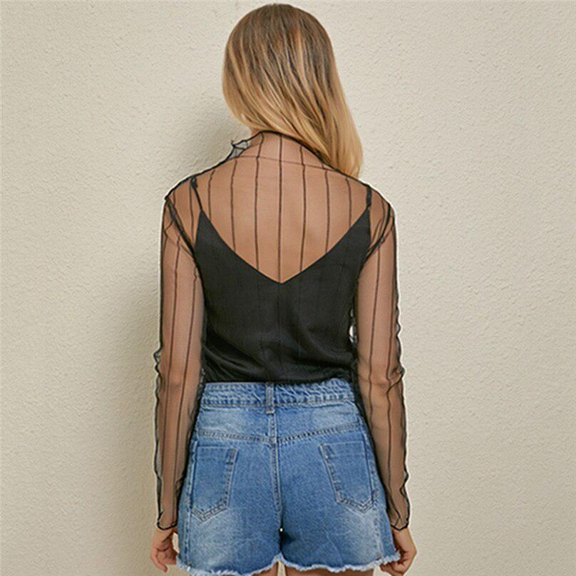 Женская сексуальная сетчатая футболка с перспективой, модная полая рубашка в стиле ночного клуба, топ, клубная одежда