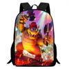 Mario Cartoon Backpack Kids School Use Lightweight Ergonomic Dual Shoulder Bag With Breathable Oxford Fabric