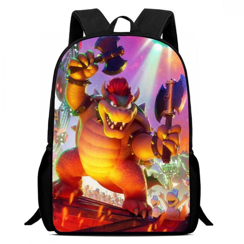 Mario Cartoon Backpack Kids School Use Lightweight Ergonomic Dual Shoulder Bag With Breathable Oxford Fabric