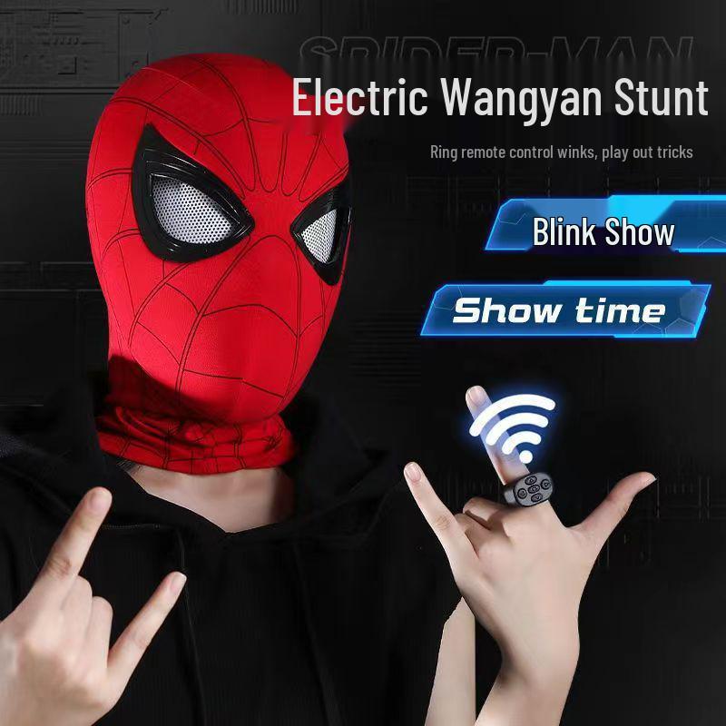 Spider-Man Light-Up Mask with Movable Eyes for Halloween Cosplay