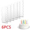 6Pcs Cake Scraper Set Acrylic Cake Smoother Scraper Cake Stripes Edge Contour Comb with 11 Patterns Cake Decorating Baking Tool