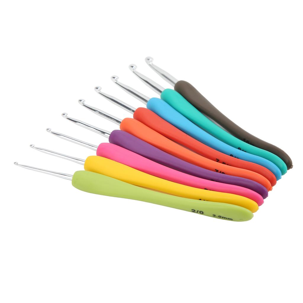 9PCS Crochet Hook Set 2.0 To 6.0mm Color Coding Easy Operation Wide Application Crochet Needle for