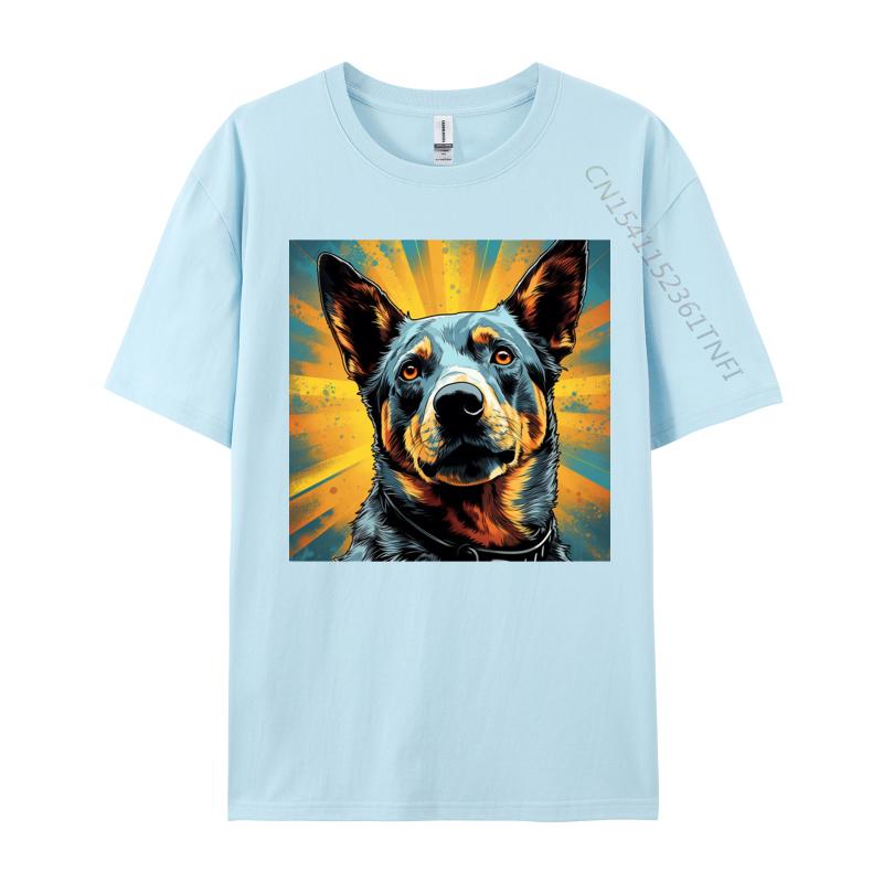 Vibrant Australian Cattle Dog Tshirt Cotton Tops Shirts For Men Geek T Shirt Europe Prevalent TShirt Drop Shipping