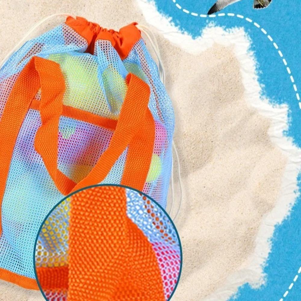 Foldable Mesh Toiletries Bag Drawstring Toy Organizer Swimming Accessories Beach Storage Bag  Kids