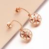 Фиолетовые Серьги-Звезды с Позолотой Розовым Золотом 18K, Тренд Легкой Роскоши, Высокоценные Серьги