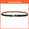 Chic Women Simple Belt With Metal Triangle Buckle For Dress And Attire Formal