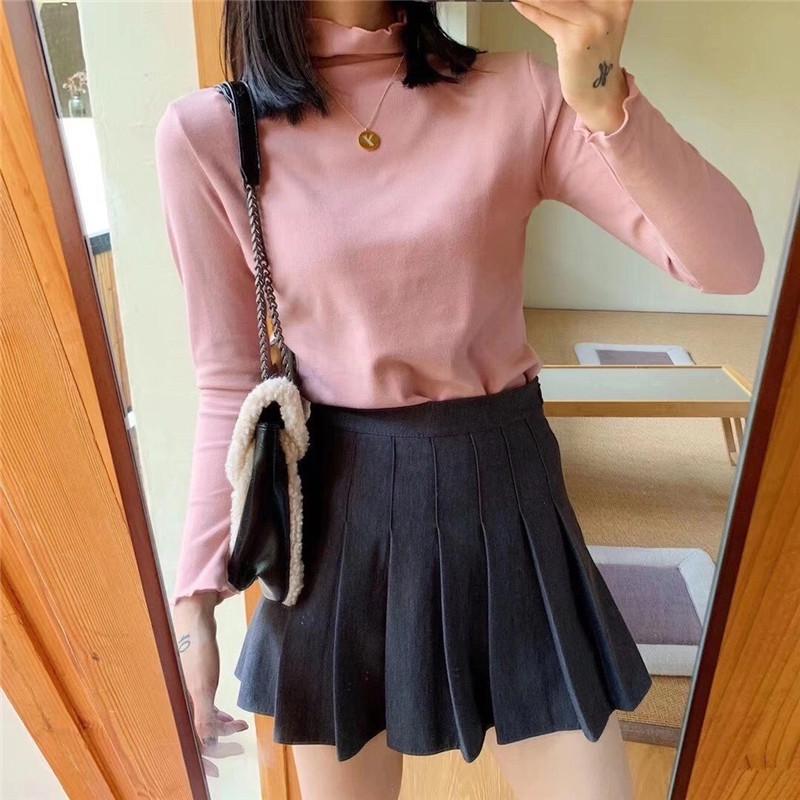 Женская рубашка с полуворотом из немецкого бархата, осень/зима, 12 цветов, отделка Fairy Wood Ear, начес и утолщение для тепла