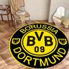 Круглый коврик для пола с принтом эмблемы клуба BVB 09 Dortmund, нескользящий, декор для дома фаната футбола, для игровой комнаты