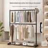 Двухъярусная напольная вешалка для одежды для спальни и балкона