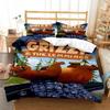 Grizzly & The Lemmings Cartoon Anime Printed Bed Set Duvet Cover Pillowcase Bedding Set Linen Sheet Quilt Cover Full Bed Size