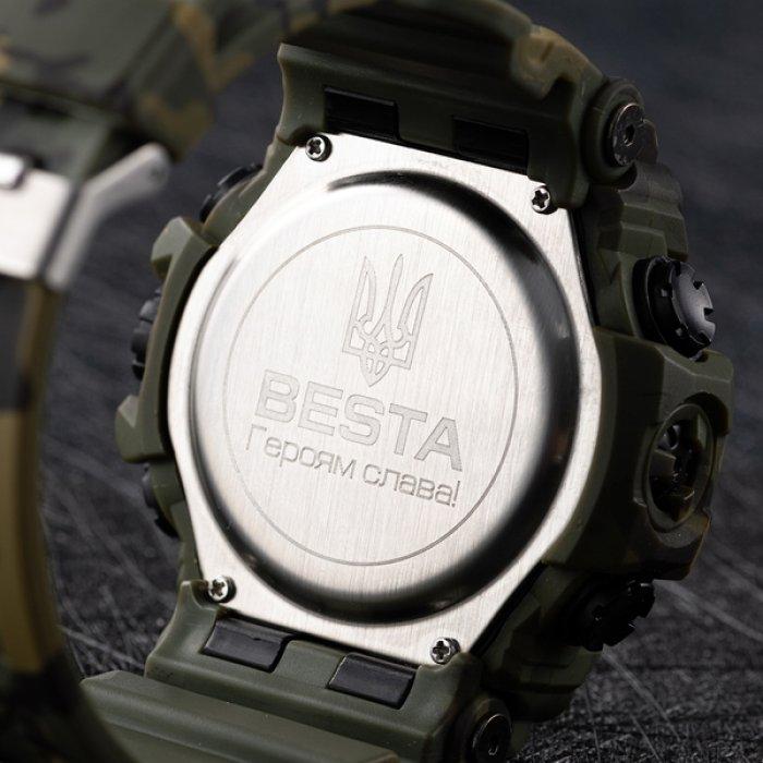 Мужские спортивные тактические часы Besta Brave ZSU Army Green с гербом армии Украины